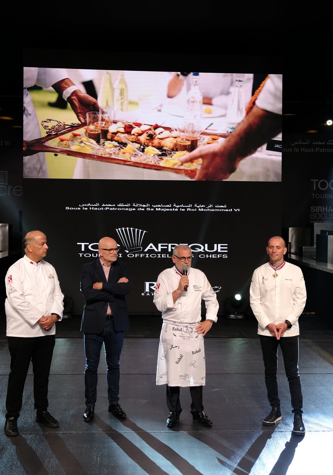 Présentation d'un plateau de compétition sur grand écran, Bocuse d'Or Afrique 2024, Marrakech